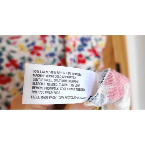 Rixo Floral Linen Blend Sz 14 Puff Sleeve Mini Dress Button Front Feminine Girly - Picture 5 of 10
